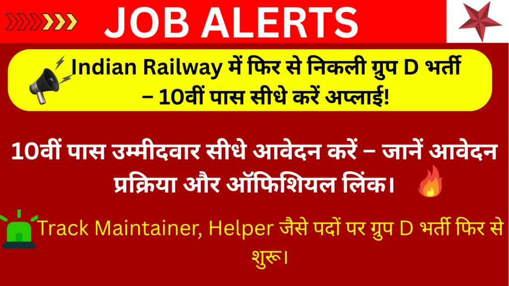 Indian Railway Group D Track Maintainer Job 2025 Hindi Poster